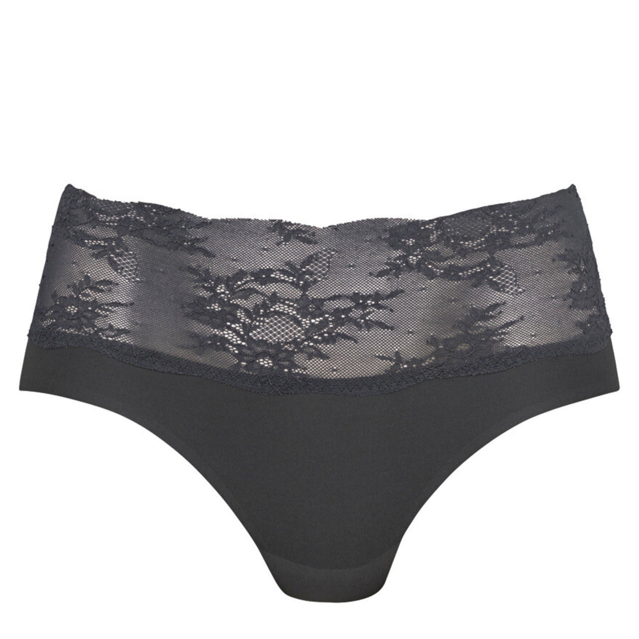 Essential High Waist Briefs Lace Anthracite