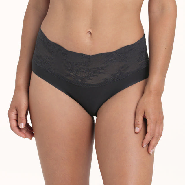 Essential High Waist Briefs Lace Anthracite