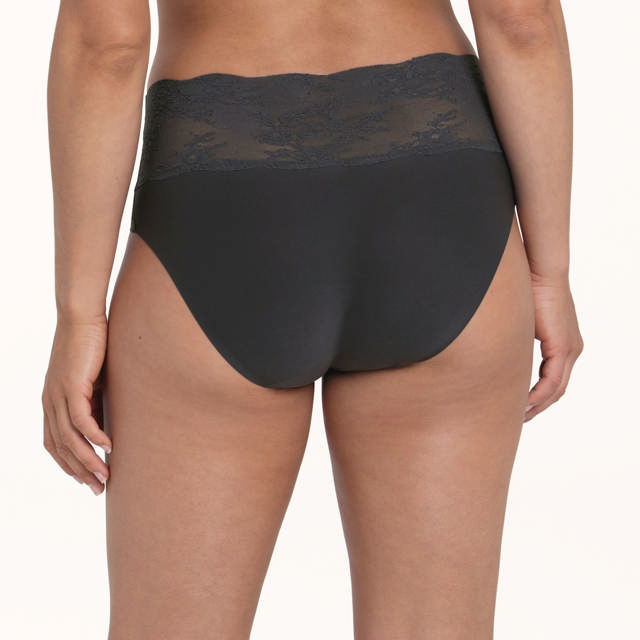 Essential High Waist Briefs Lace Anthracite