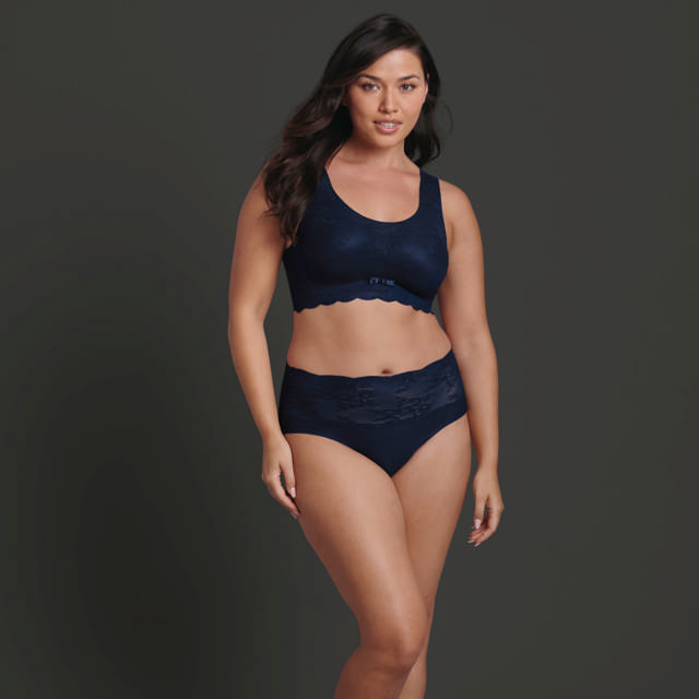 Essential High Waist Briefs Lace Maritime blue
