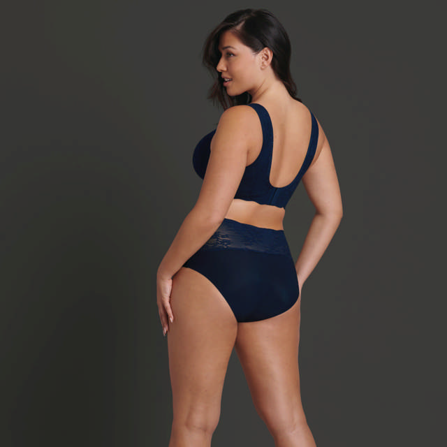 Essential High Waist Briefs Lace Maritime blue