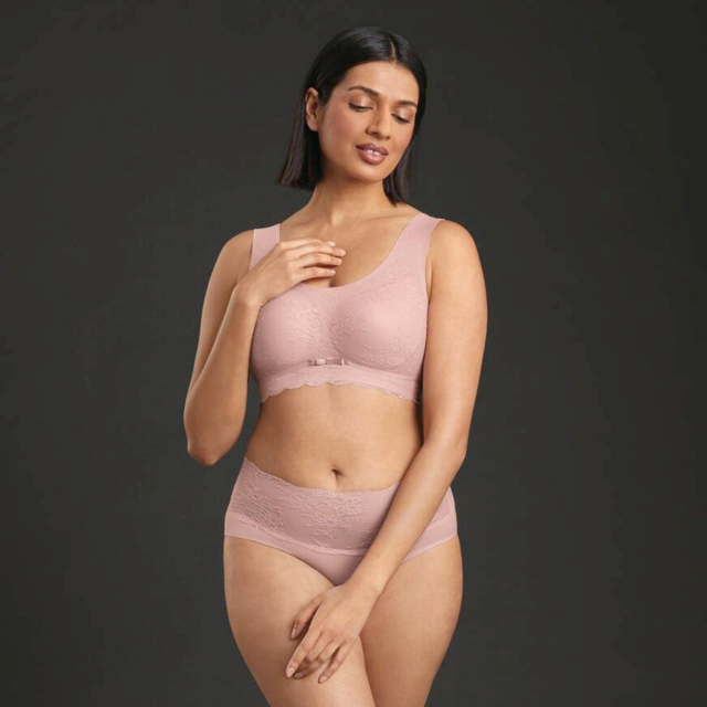 Essential High Waist Briefs Lace Rosewood