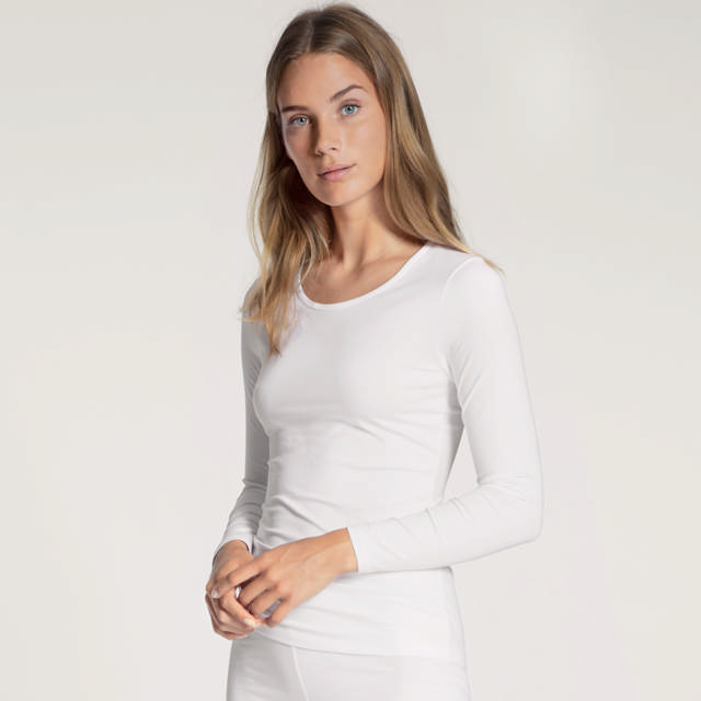 Natural Comfort Top Long-Sleeve White