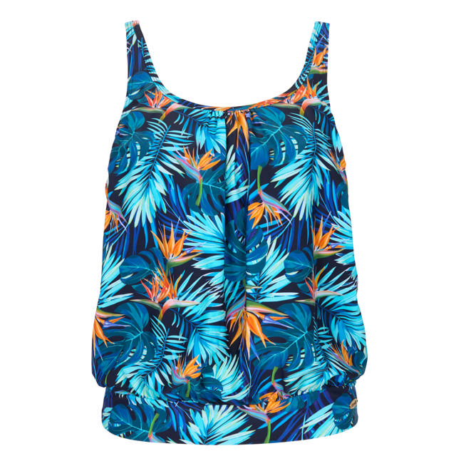 Cate Tankini Palm leaves navy