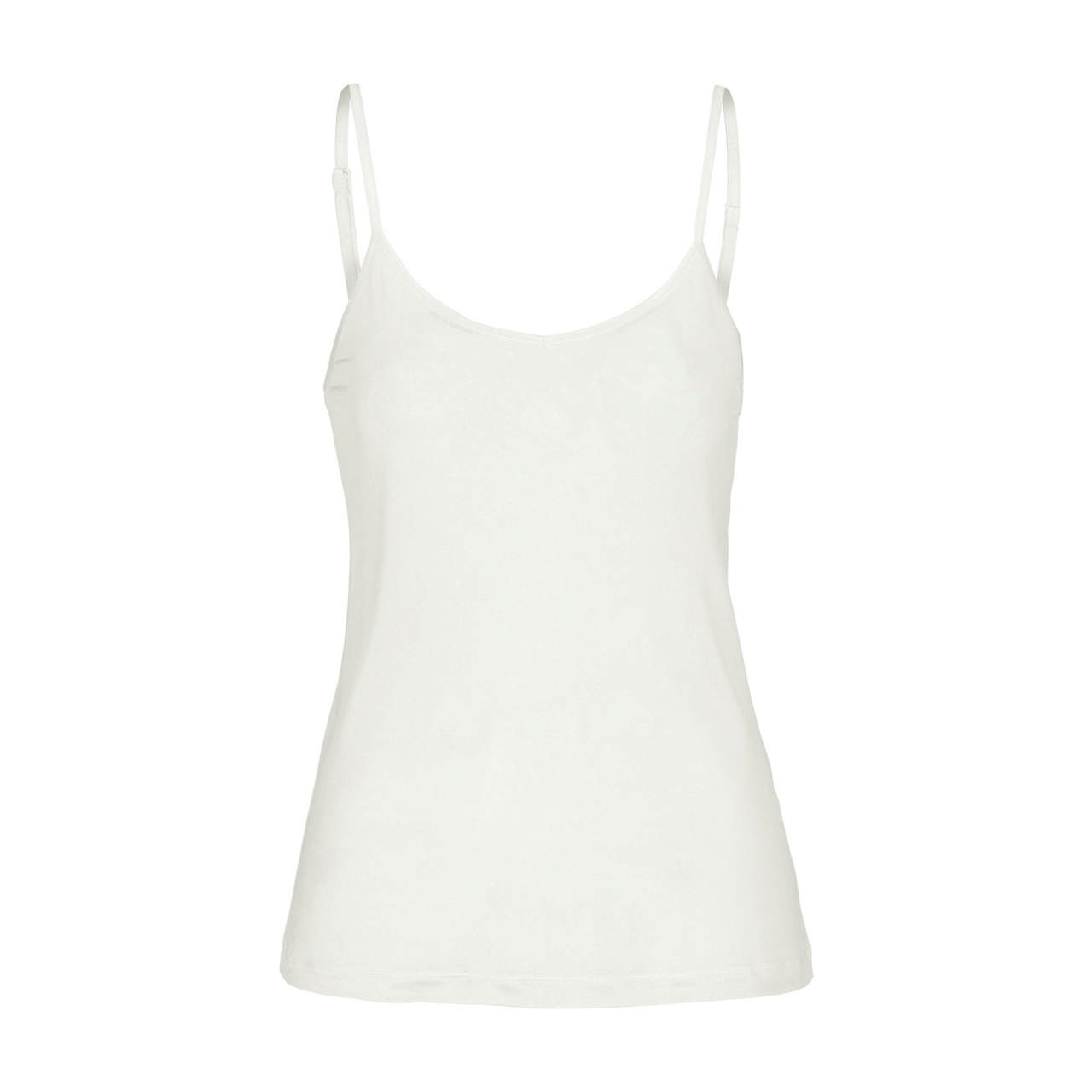 Knitted Silk Top Smala axelband Ivory