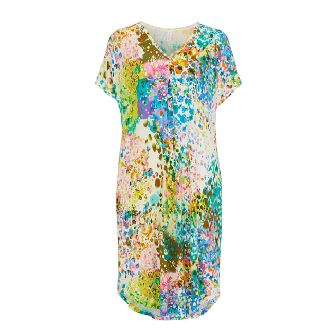 Davina Klänning Kort Ärm Multicolour