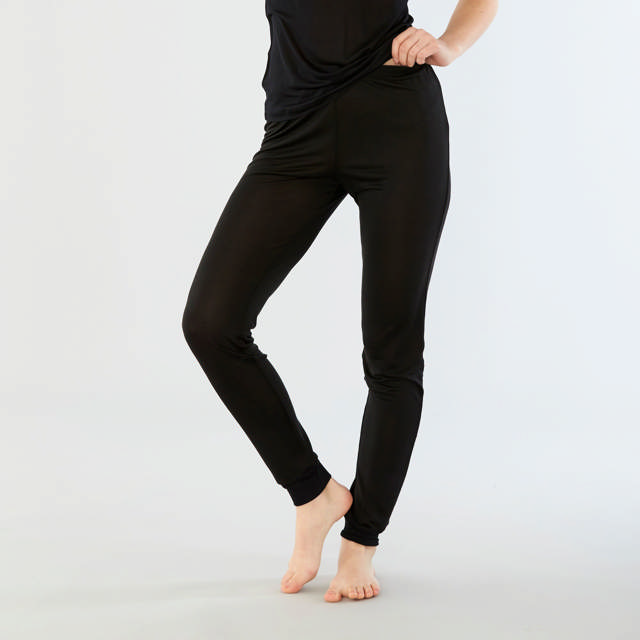 Knitted Silk Leggings Black
