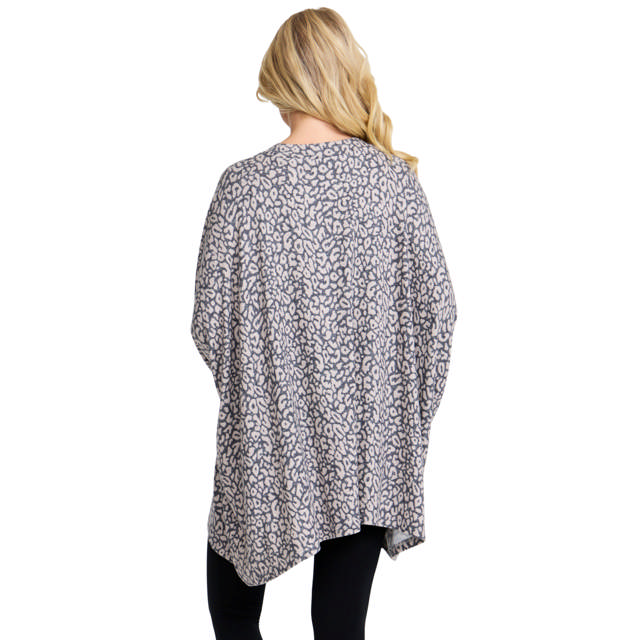 Poncho Mönstrad Beige/Black OS