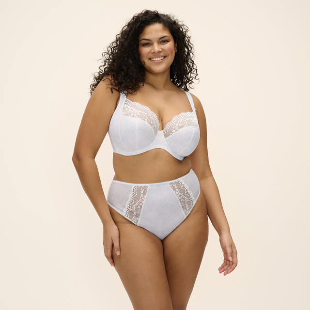 Lucie High Leg Brief  White