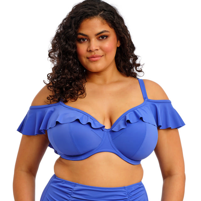 Plain Sailing Bikini-Bh Plunge Ruffle Azure