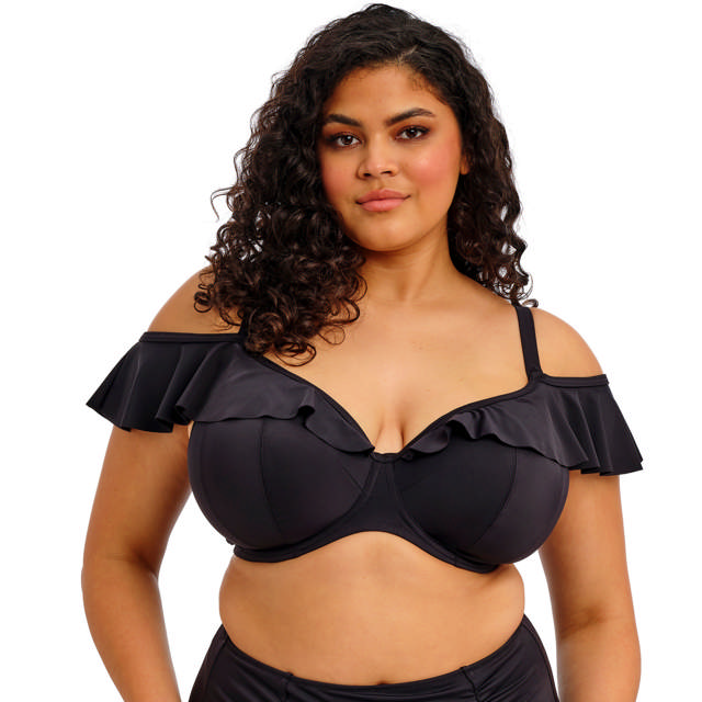 Plain Sailing Bikini-Bh Plunge Ruffle Black