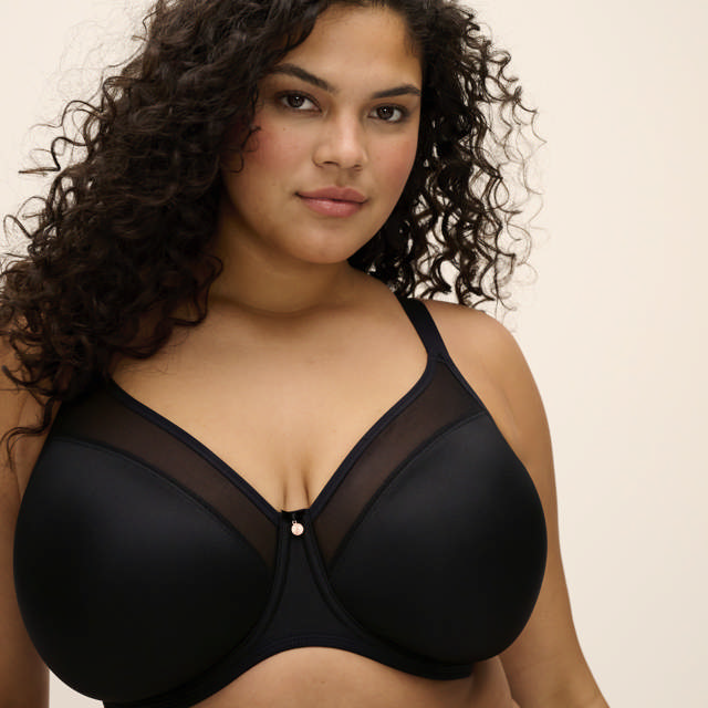 Smooth T-shirt Bh Med Bygel Black