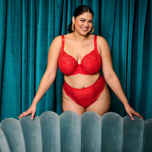 Tiernie Plunge Bh Stretch Red