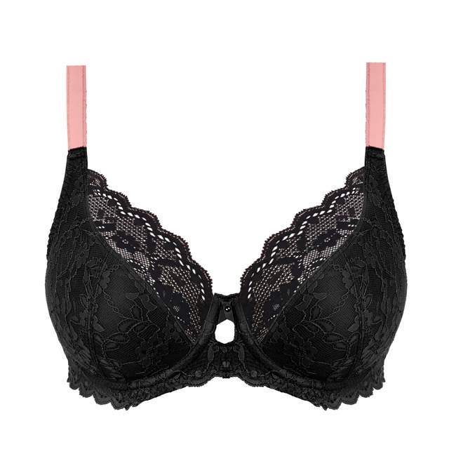 Offbeat ovadderad Plunge bh Black
