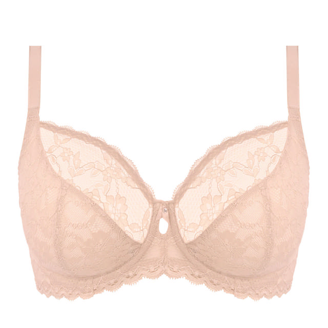 Offbeat ovadderad Plunge bh Natural Beige