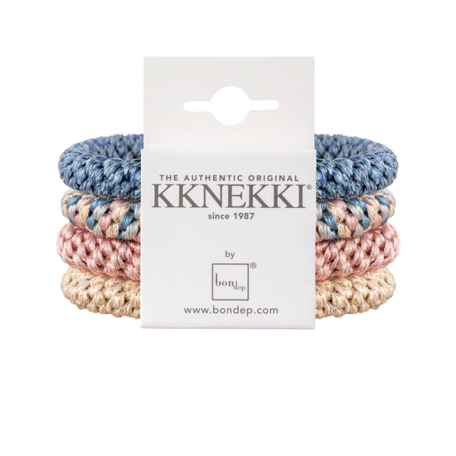 Hårsnodd 4-Pack Bundle 5 Beige, Pink, Blue One size