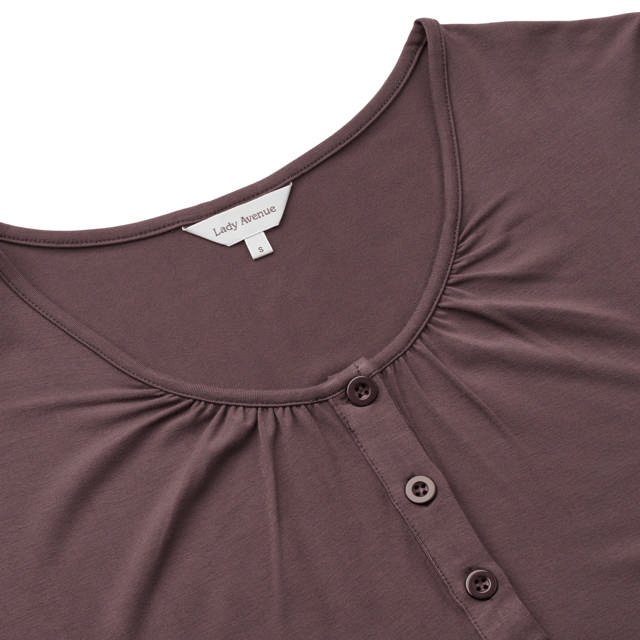 Nattlinne Bambu Kort Ärm Coffee Bean