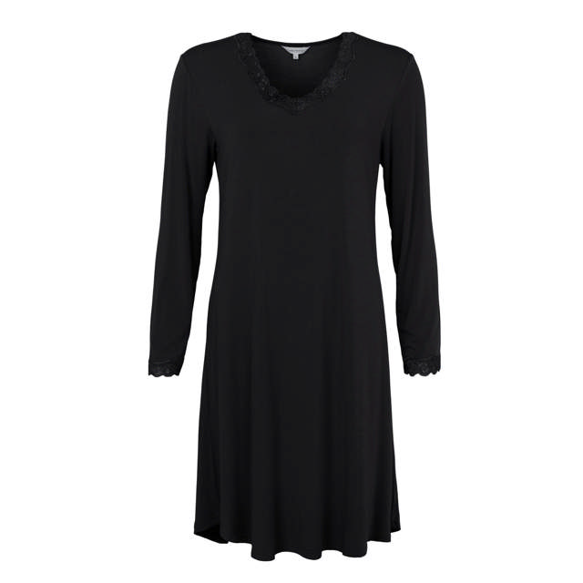 Nattlinne Bambu Lång Ärm Black