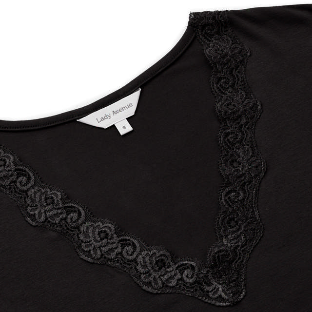 Nattlinne Bambu Lång Ärm Black