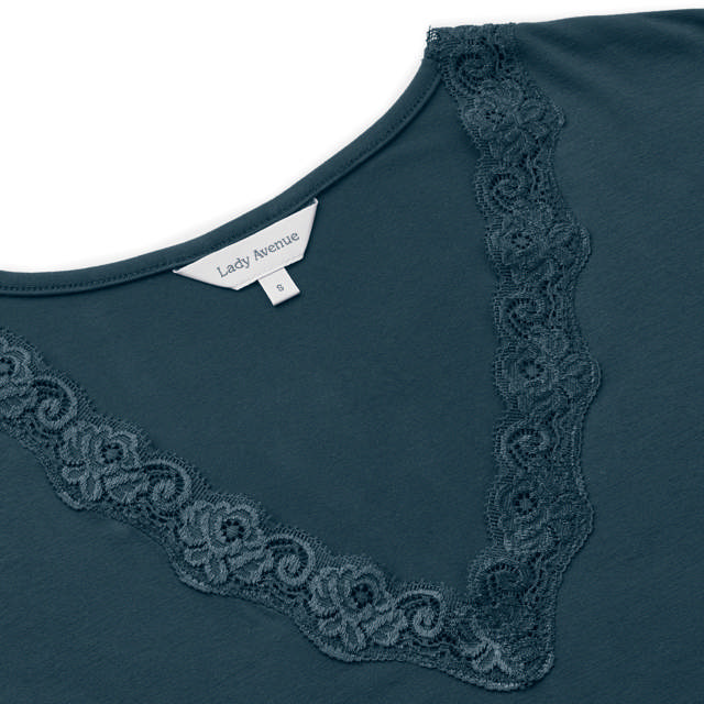 Nattlinne Bambu Lång Ärm Indigo