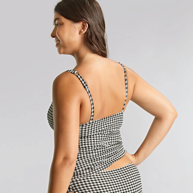 Iris Balcony Tankini Black Gingham