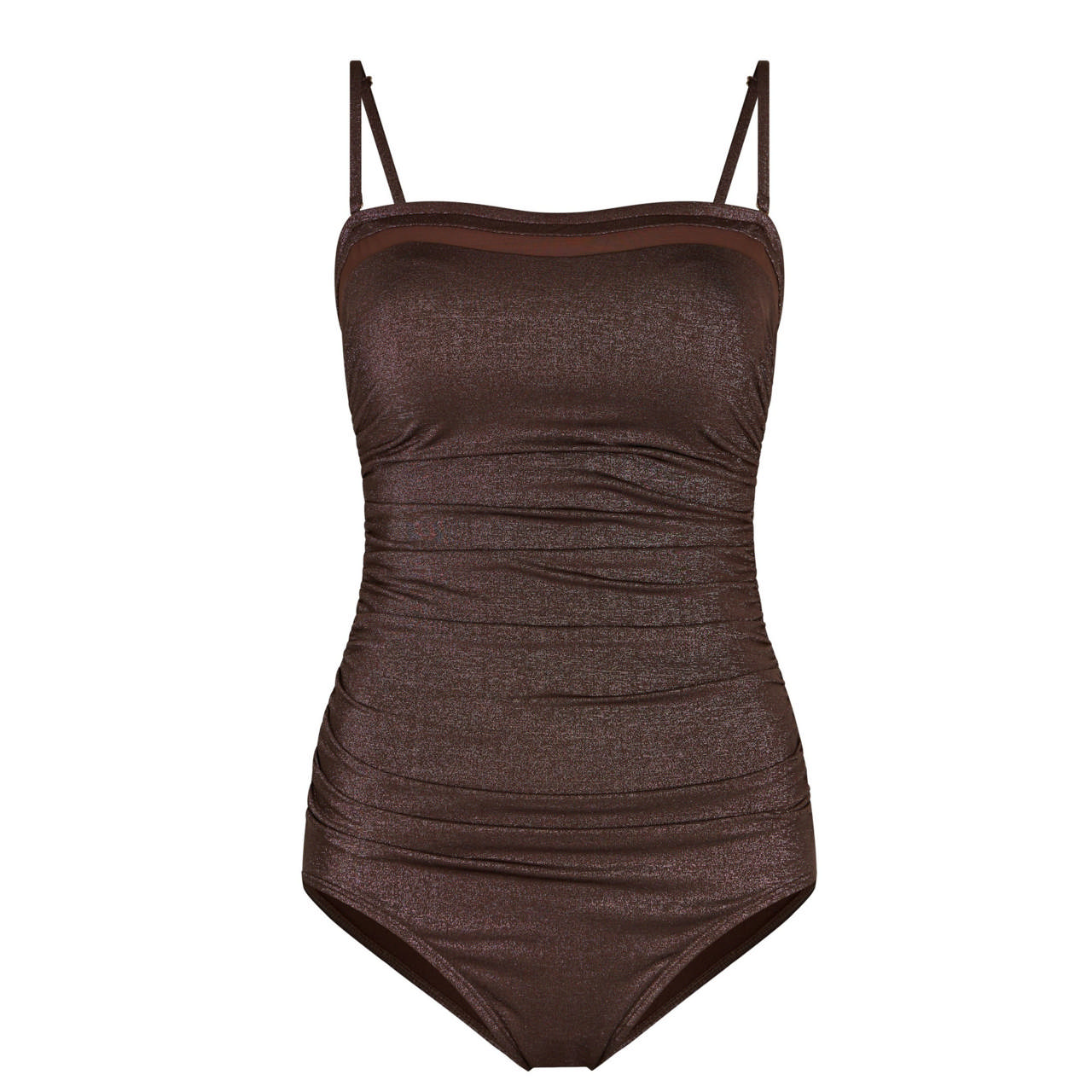 Baddräkt Bandeau Shiny Dark Brown