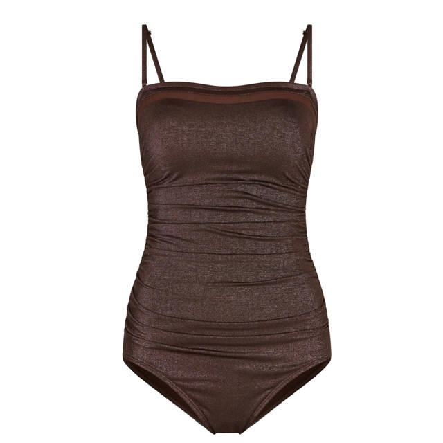 Baddräkt Bandeau Shiny Dark Brown