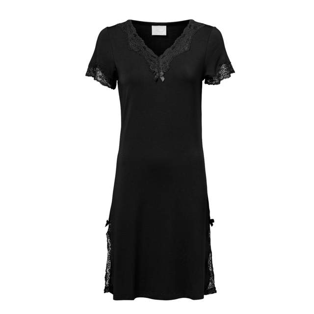 Elegance Nattlinne Kort Ärm Black