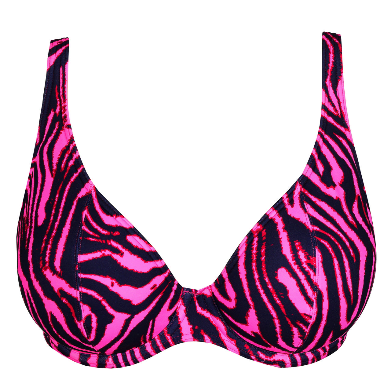 Malabo Bikini-bh Plunge Hot Pink Zebra