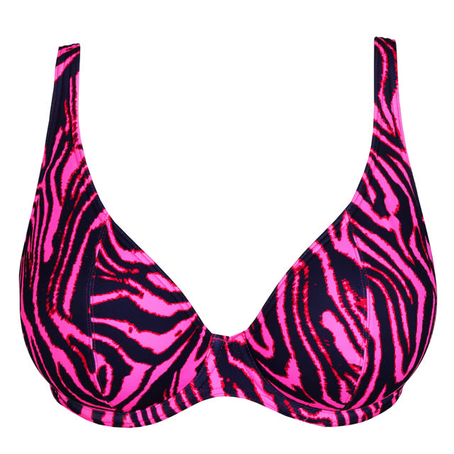 Malabo Bikini-bh Plunge Hot Pink Zebra