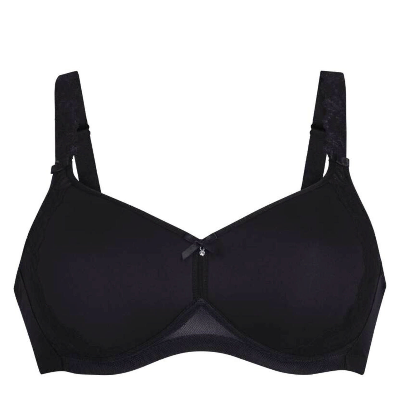 Suzette Vadderad Bh Utan bygel Black