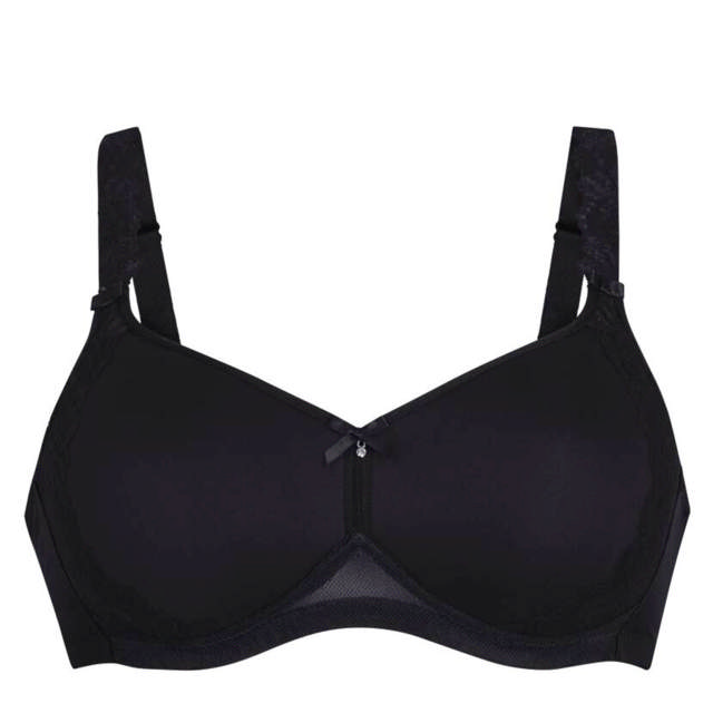 Suzette Vadderad Bh Utan bygel Black