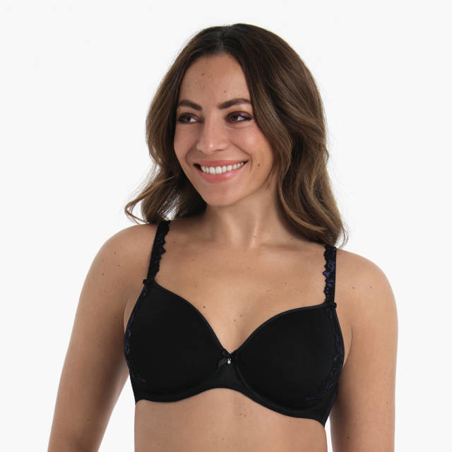 Suzette Vadderad Bygel-bh Black