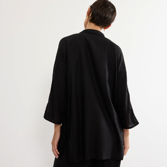 Boyfriend Shirt Linne/Viskos Black