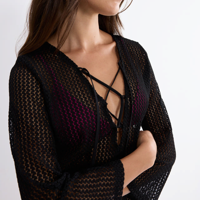 Strandklänning Kort Virkad Black