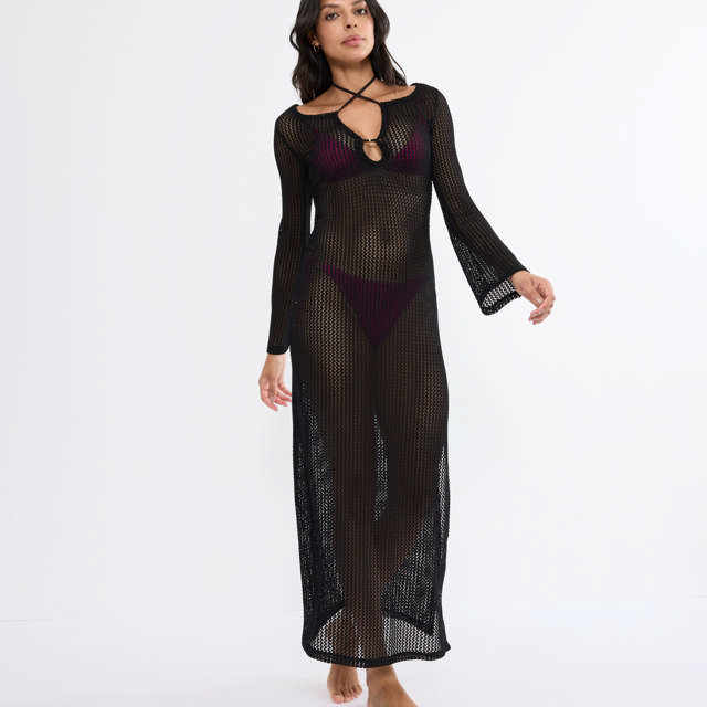 Strandklänning Lång Virkad Black