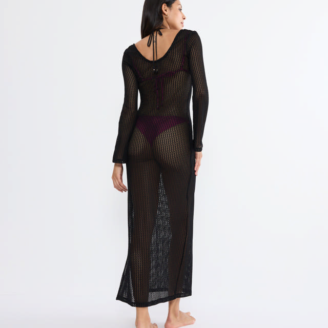 Strandklänning Lång Virkad Black