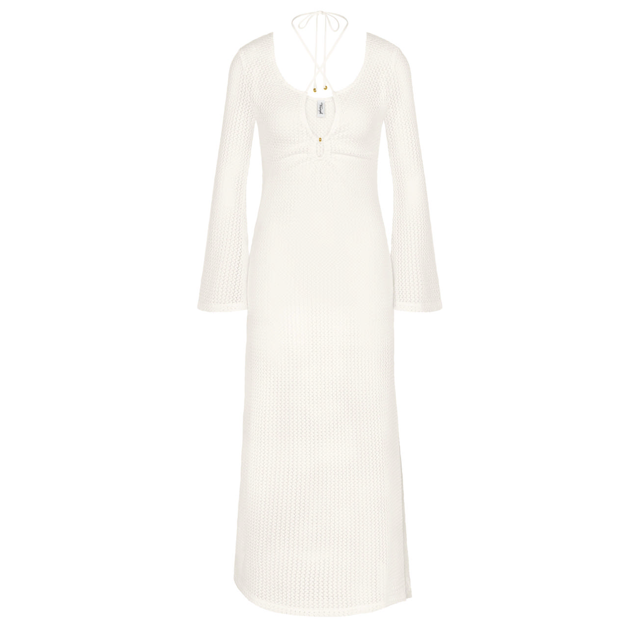 Strandklänning Lång Virkad Silk White