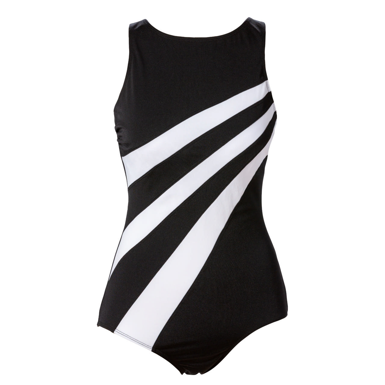 Pertch Baddräkt Klorresistent Black White