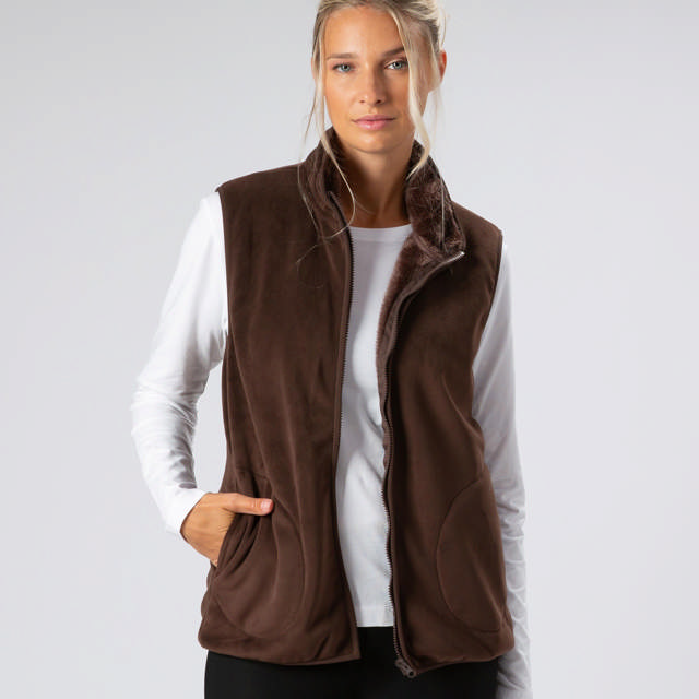 Väst Fleece Brown