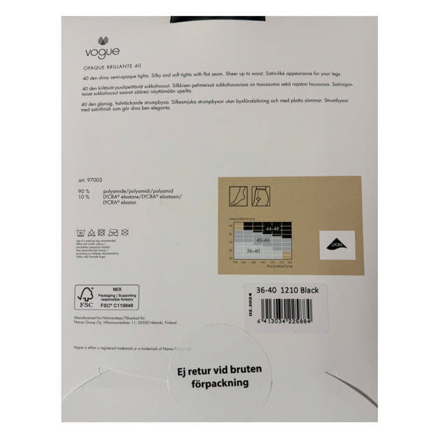 Opaque Brilliant Strumpbyxa 40 Den Black