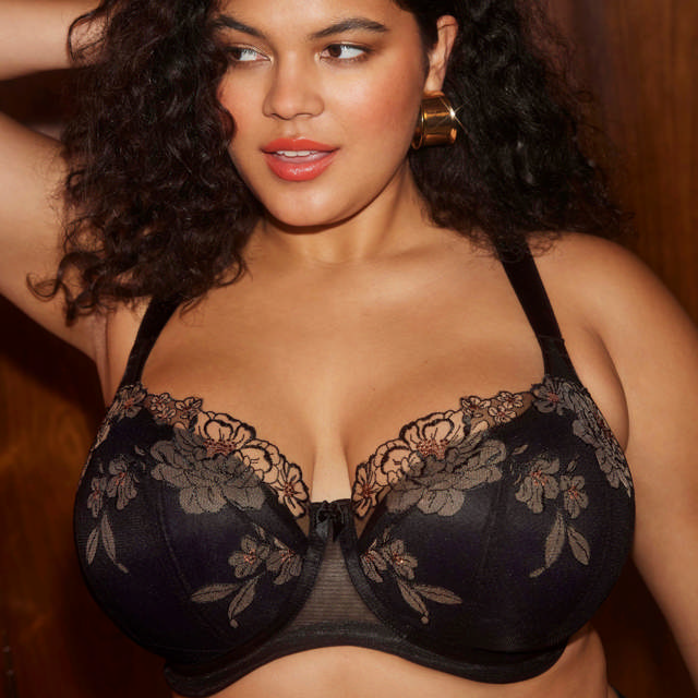 Teagan Padded Half Cup Bh Black / Almond