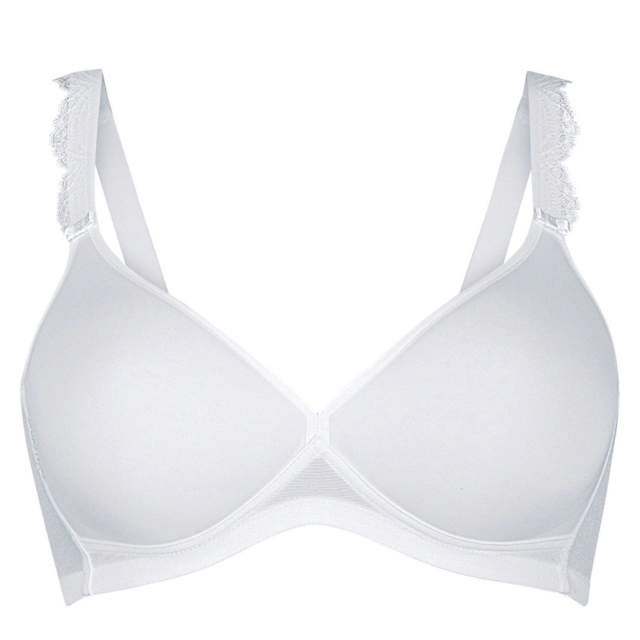 Selma Vadderad Bh Utan bygel White