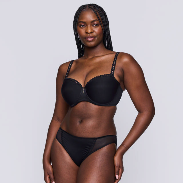 Vivgirl Padded Balcony Bra Black