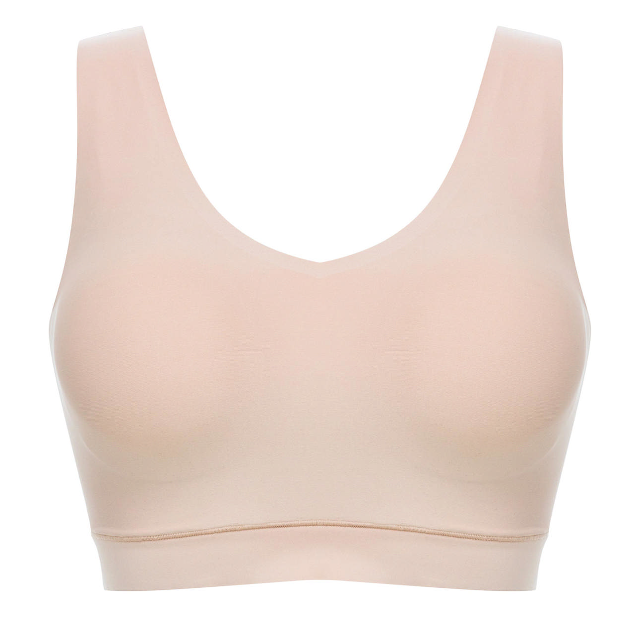 Soft stretch vadderad topp utan bygel nude/sand