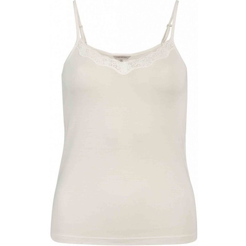 Product Image for WIKI - Silk Jersey Linne med spets - Off-White - Kvinnligt Under