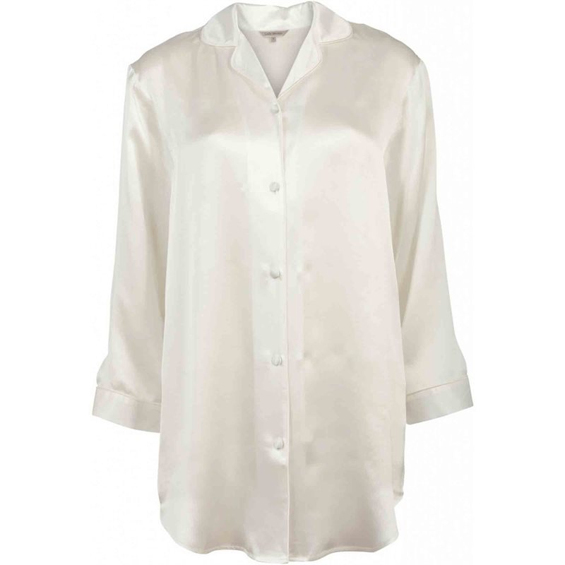 Pure Silk Nattskjorta Off-White