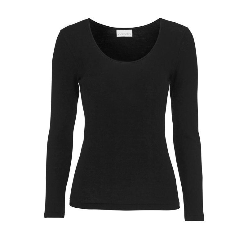 Knitted Merinoull Top Long Sleeves Black