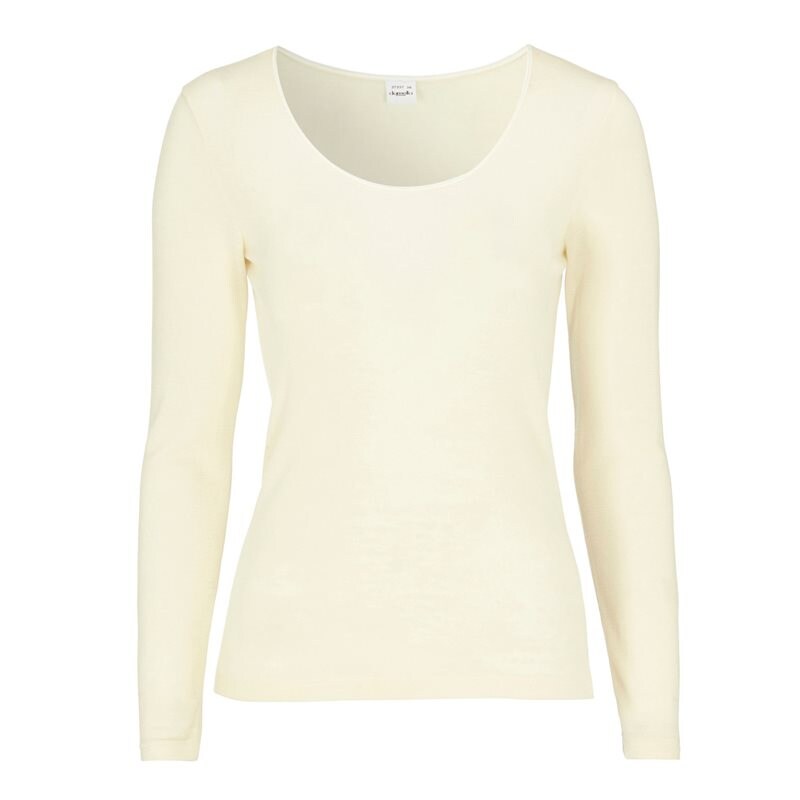 Product Image for DAMELLA AB - Knitted Wool/Silk Top Long Sleeves Vanilla - Kvinnligt Under