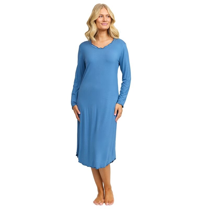 Product Image for DAMELLA AB - Nattlinne Bambu Lång Ärm Blå - Kvinnligt Under